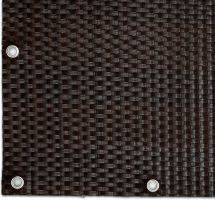 Černo-hnědá plastová ratanová stínící rohož "umělý ratan" s oky (role) - délka 300 cm, výška 90 cm