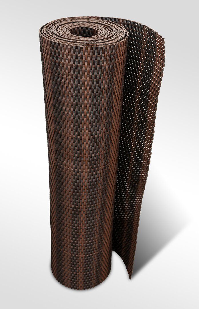 Černo-hnědá plastová ratanová stínící rohož "umělý ratan" s oky (role) - délka 300 cm, výška 90 cm