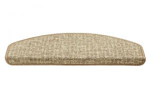 Béžový kobercový půlkruhový nášlap na schody Imola - délka 25 cm, šířka 65 cm