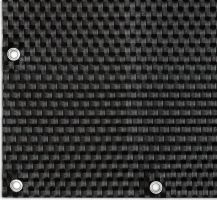Černá plastová ratanová stínící rohož "umělý ratan" s oky (role) - délka 300 cm, výška 75 cm