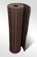 Černo-hnědá plastová ratanová stínící rohož "umělý ratan" s oky (role) - délka 500 cm, výška 75 cm
