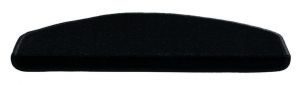 Černý kobercový půlkruhový nášlap na schody Parma - délka 25 cm, šířka 65 cm