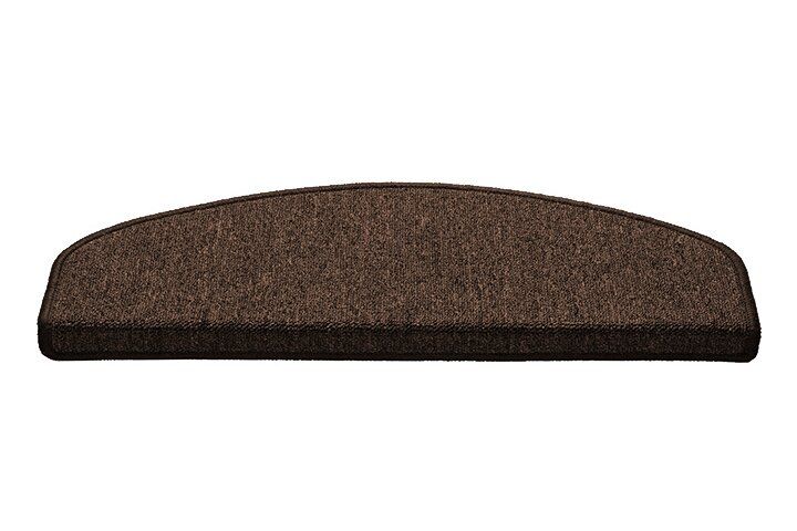 Hnědý kobercový půlkruhový nášlap na schody Paris - délka 25 cm, šířka 65 cm