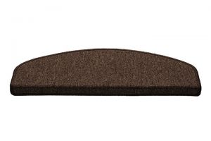 Hnědý kobercový půlkruhový nášlap na schody Paris - délka 17 cm a šířka 56 cm