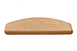 Hnědý kobercový půlkruhový nášlap na schody Sisal - délka 25 cm a šířka 65 cm