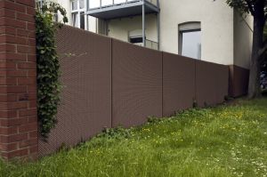 Plastová ratanová stínicí rohož "umělý ratan" s oky (role) (tmavý ořech) - délka 500 cm, výška 90 cm