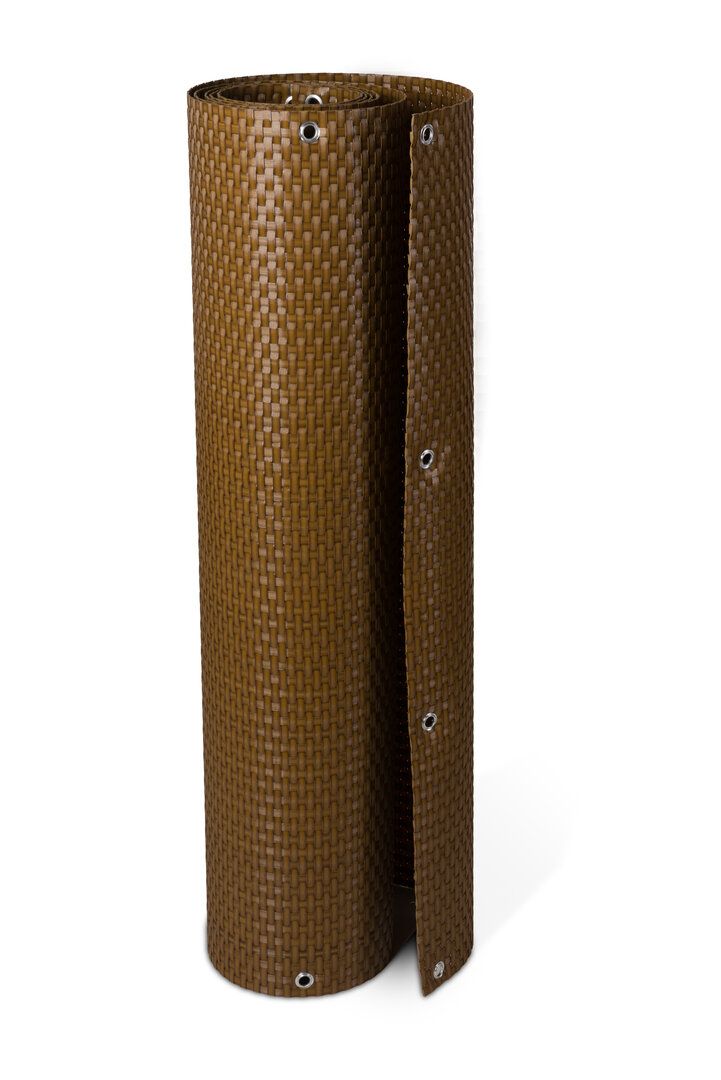 Plastová ratanová stínicí rohož "umělý ratan" s oky (role) (světlý ořech) - délka 300 cm, výška 75 cm