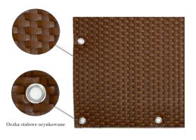 Plastová ratanová stínicí rohož "umělý ratan" s oky (role) (světlý ořech) - délka 300 cm, výška 75 cm