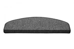 Šedý kobercový půlkruhový nášlap na schody Paris - 25 x 65 cm