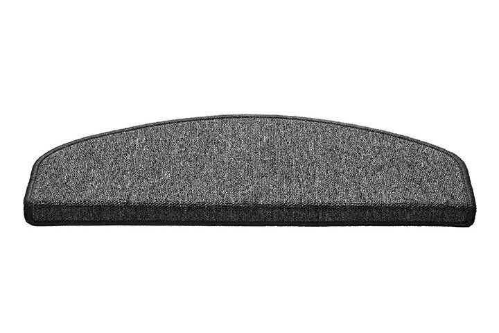 Šedý kobercový půlkruhový nášlap na schody Paris - délka 17 cm, šířka 56 cm
