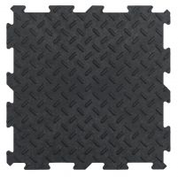 Černá gumová puzzle terasová dlažba FLOMA Alpha Tile - 30 x 30 x 0,5 cm - 10 ks