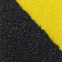 Černo-žlutá korundová protiskluzová páska FLOMA Hazard Super - délka 18,3 m, šířka 10 cm, tloušťka 1 mm