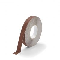 Hnědá korundová protiskluzová páska FLOMA Standard - 18,3 x 2,5 cm tloušťka 0,7 mm