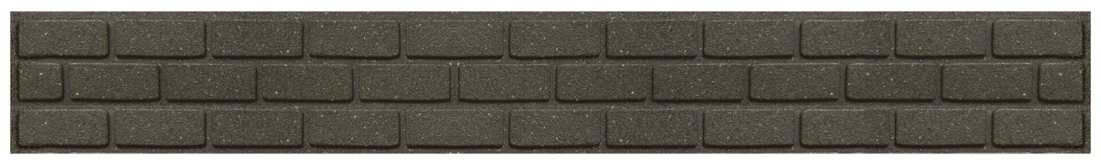 Hnědý gumový zahradní obrubník FLOMA Bricks - délka 120 cm, šířka 2 cm, výška 15 cm