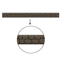 Hnědý gumový zahradní obrubník FLOMA Rockwall - délka 122 cm, šířka 5,1 cm, výška 8,9 cm