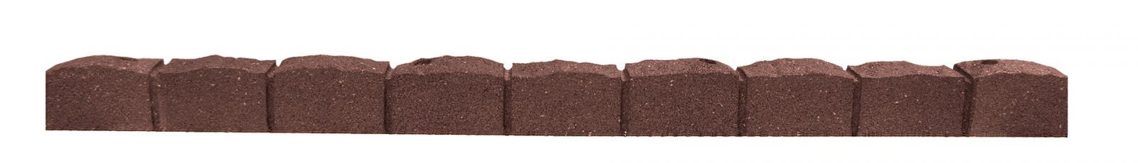 Hnědý gumový zahradní obrubník FLOMA Stone - délka 120 cm, šířka 7 cm, výška 8,8 cm
