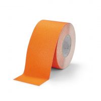 Oranžová korundová protiskluzová páska FLOMA Standard - délka 18,3 m, šířka 10 cm, tloušťka 0,7 mm