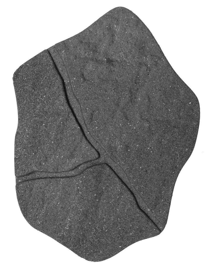 Šedý gumový zahradní nášlap (šlapák) FLOMA Stone (kámen) - délka 51 cm, šířka 38 cm, výška 1,8 cm