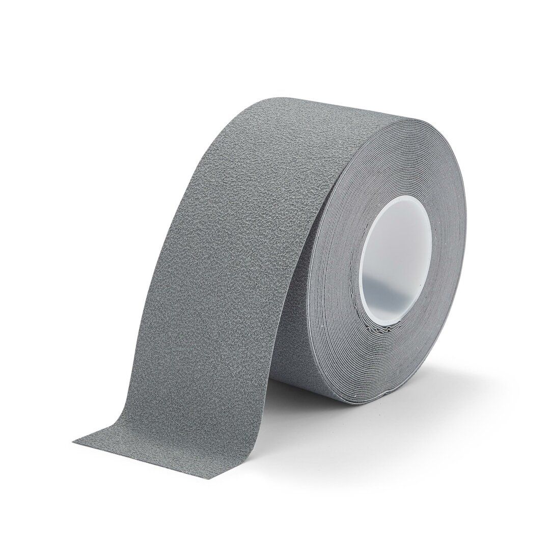 Šedá plastová protiskluzová páska FLOMA Cushion Grip - délka 18,3 m, šířka 10 cm a tloušťka 0,9 mm