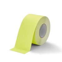 Žlutá korundová fluorescenční protiskluzová páska FLOMA Standard - 18,3 x 10 cm tloušťka 0,7 mm