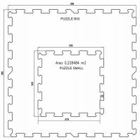Černo-bílo-červená gumová podlahová deska (puzzle - roh) FLOMA FitFlo SF1050 - délka 47,8 cm, šířka 47,8 cm, výška 0,8 cm