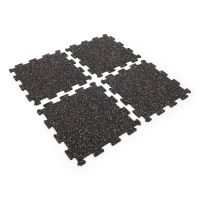 Černo-bílo-červená gumová podlahová deska (puzzle - střed) FLOMA FitFlo SF1050 - délka 47,8 cm, šířka 47,8 cm, výška 0,8 cm