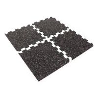 Černo-bílo-červená gumová podlahová deska (puzzle - střed) FLOMA FitFlo SF1050 - délka 47,8 cm, šířka 47,8 cm, výška 0,8 cm