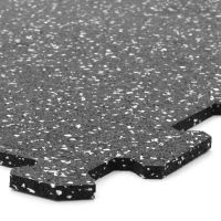 Černo-červená gumová podlahová deska (puzzle - okraj) FLOMA FitFlo SF1050 - délka 47,8 cm, šířka 47,8 cm, výška 0,8 cm