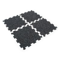 Černo-červená gumová podlahová deska (puzzle - střed) FLOMA FitFlo SF1050 - délka 47,8 cm, šířka 47,8 cm, výška 0,8 cm