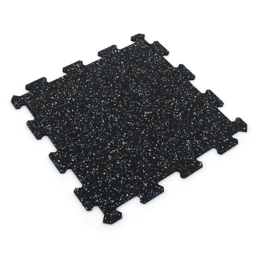 Černo-červená gumová podlahová deska (puzzle - střed) FLOMA FitFlo SF1050 - délka 47,8 cm, šířka 47,8 cm, výška 0,8 cm
