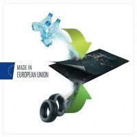 Černý gumový zahradní obrubník FLOMA - délka 30 cm, šířka 10 cm, výška 12 cm