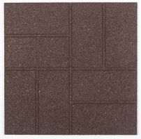 Hnědá gumová terasová dlažba FLOMA Cobblestone - 40,5 x 40,5 x 1,5 cm
