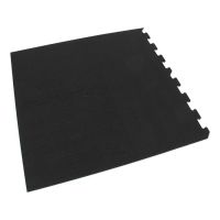 Černá gumová podlahová deska (puzzle - roh) FLOMA FitFlo SF1050 - délka 95,6 cm, šířka 95,6 cm, výška 1,6 cm