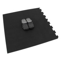 Černá gumová podlahová deska (puzzle - roh) FLOMA FitFlo SF1050 - délka 95,6 cm, šířka 95,6 cm, výška 1,6 cm