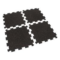 Černo-červená gumová podlahová deska (puzzle - střed) FLOMA FitFlo SF1050 - délka 47,8 cm, šířka 47,8 cm, výška 0,8 cm
