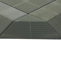 Šedý plastový nájezd "samice" pro terasovou dlažbu Linea Combi - délka 40 cm, šířka 19,5 cm, výška 4,8 cm