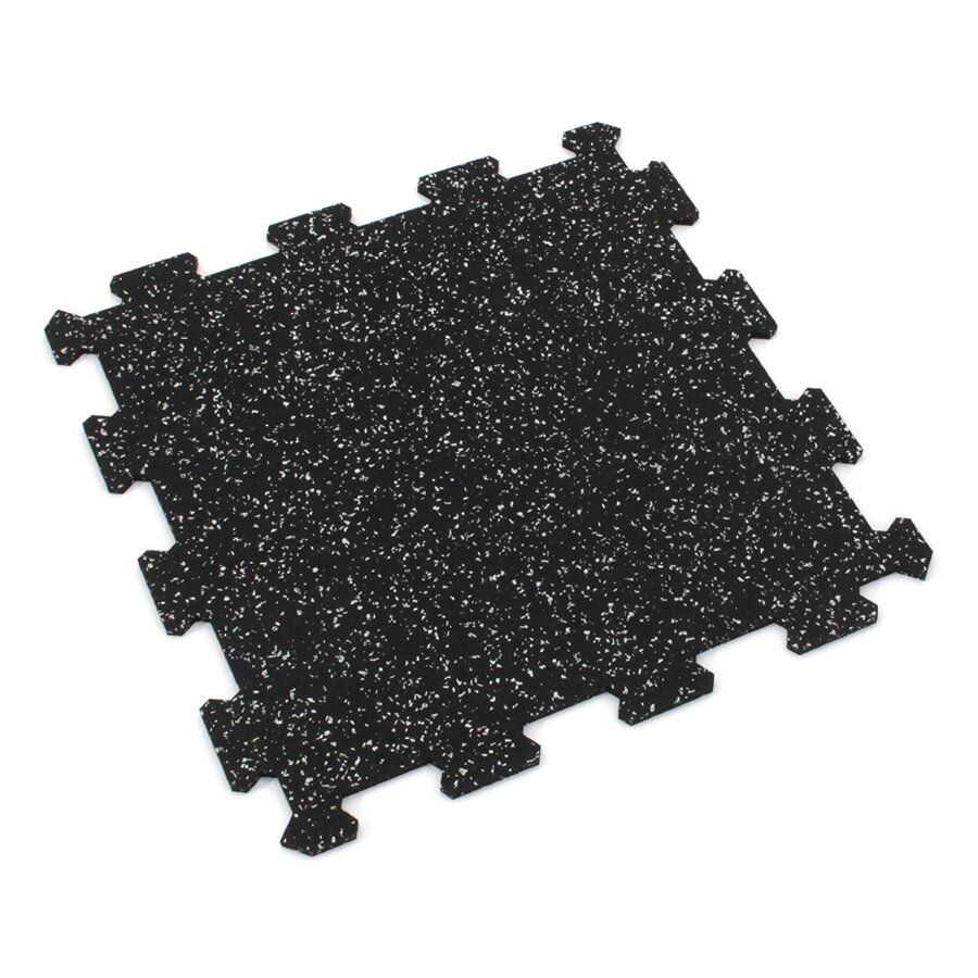 Černo-bílá gumová podlahová deska (puzzle - střed) FLOMA FitFlo SF1050 - délka 95,6 cm, šířka 95,6 cm, výška 0,8 cm
