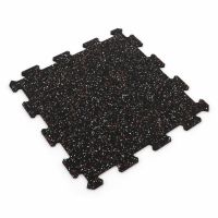 Černo-bílo-červená gumová modulová puzzle dlažba (střed) FLOMA FitFlo SF1050 - 95,6 x 95,6 x 0,8 cm