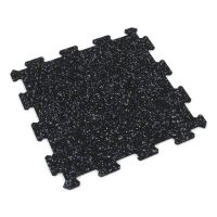 Černo-bílo-modrá gumová modulová puzzle dlažba (střed) FLOMA FitFlo SF1050 - 95,6 x 95,6 x 0,8 cm