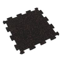 Černo-červená gumová modulová puzzle dlažba (střed) FLOMA FitFlo SF1050 - 95,6 x 95,6 x 0,8 cm