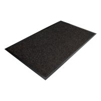 Černá textilní vnitřní čistící vstupní rohož - 80 x 120 x 0,6 cm