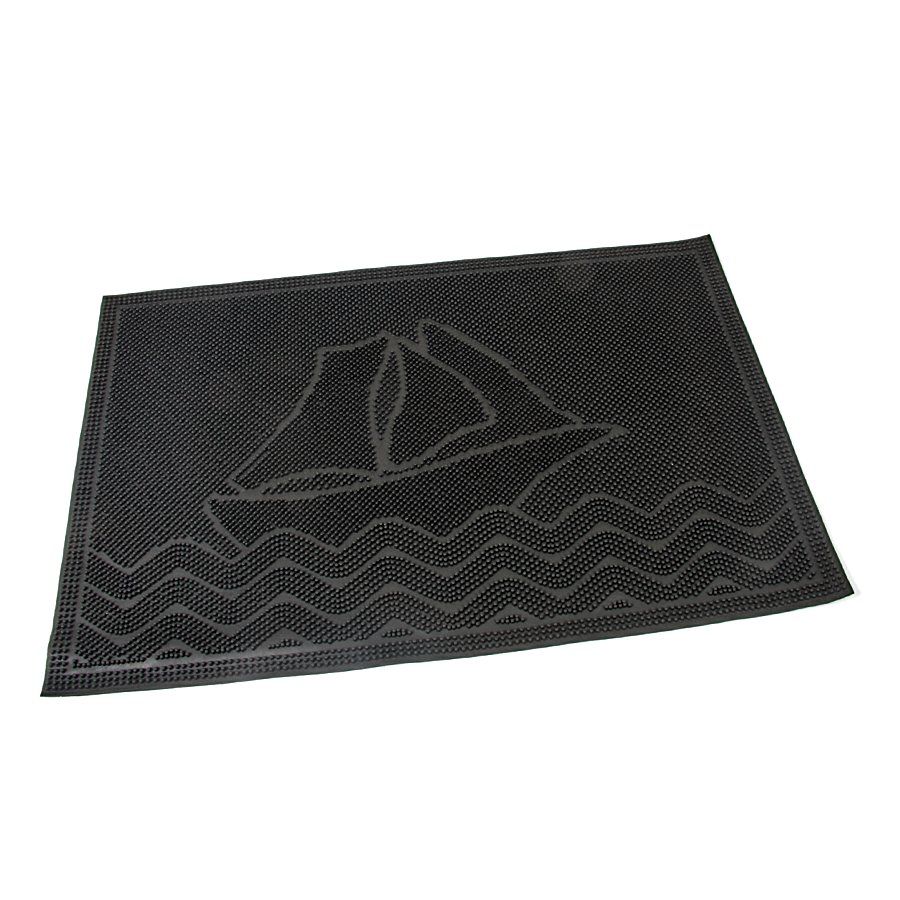 Gumová čisticí venkovní vstupní rohož FLOMA Ship - délka 40 cm, šířka 60 cm, výška 0,6 cm
