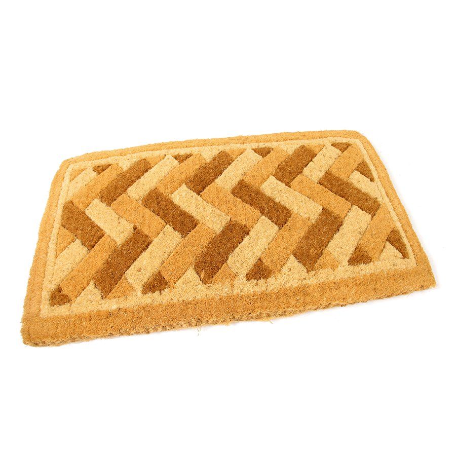 Kokosová venkovní čisticí vstupní rohož FLOMA Bricks - Deco - délka 45 cm, šířka 75 cm, výška 4,7 cm