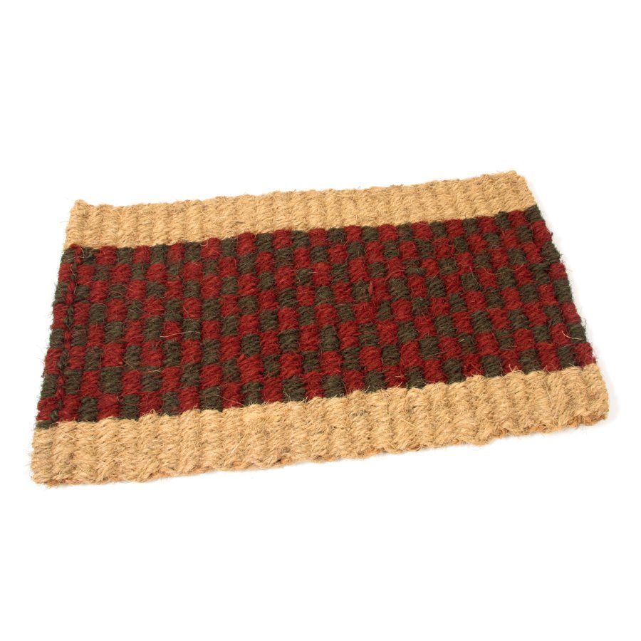 Kokosová venkovní čisticí vstupní rohož FLOMA Colored Stripe - délka 35 cm, šířka 60 cm, výška 2,5 cm