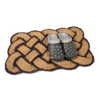 Kokosová venkovní čisticí vstupní rohož FLOMA Jumbo Rectangle Brown - délka 45 cm, šířka 75 cm, výška 3,5 cm