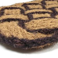 Kokosová venkovní čistící vstupní rohož FLOMA Jumbo Rectangle Brown - délka 45 cm, šířka 75 cm, výška 3,5 cm