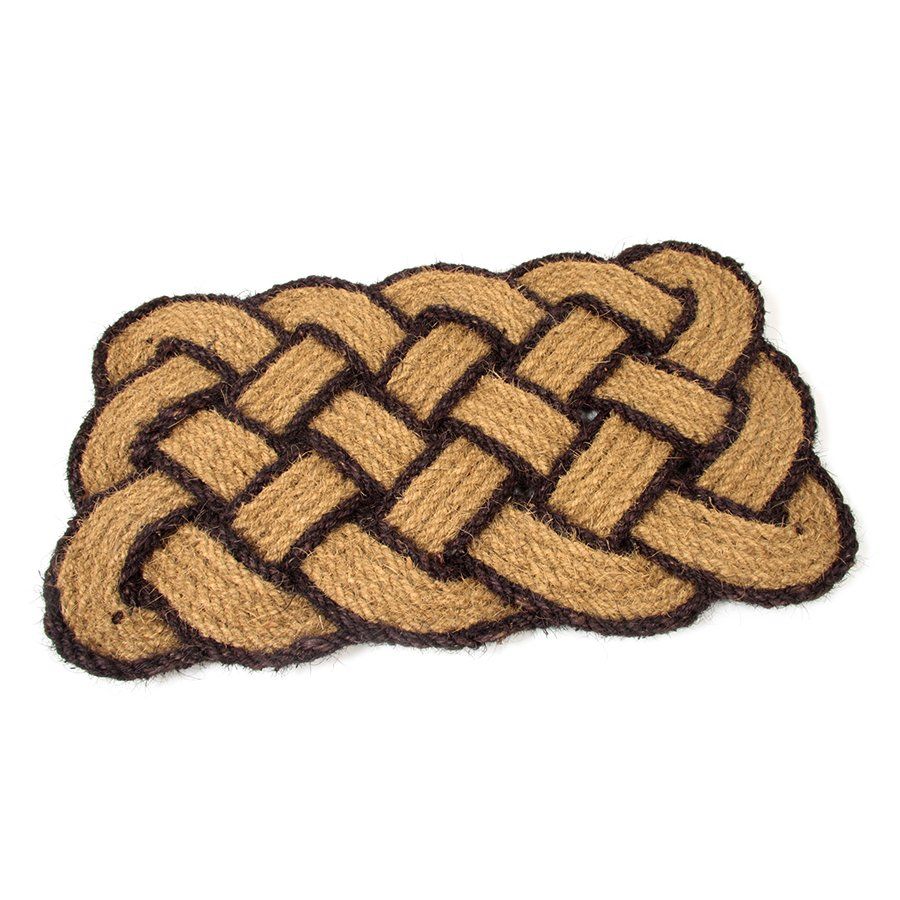 Kokosová venkovní čisticí vstupní rohož FLOMA Jumbo Rectangle Brown - délka 45 cm, šířka 75 cm, výška 3,5 cm