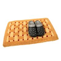 Kokosová venkovní čisticí vstupní rohož FLOMA Rectangles - Deco - délka 45 cm, šířka 75 cm, výška 4,7 cm