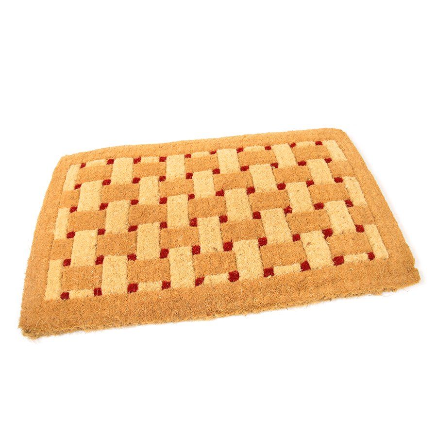 Kokosová venkovní čisticí vstupní rohož FLOMA Rectangles - Deco - délka 45 cm, šířka 75 cm, výška 4,7 cm