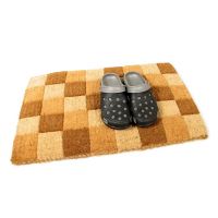 Kokosová venkovní čisticí vstupní rohož FLOMA Squares - délka 45 cm, šířka 75 cm, výška 4,7 cm